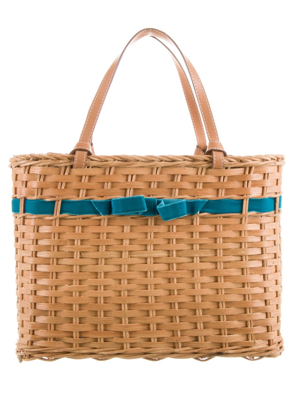 Kate Spade Y2K vintage cottagecore woven wicker basket bag